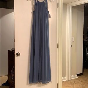 NWT David’s Bridal Steel Blue Bridesmaid Dress